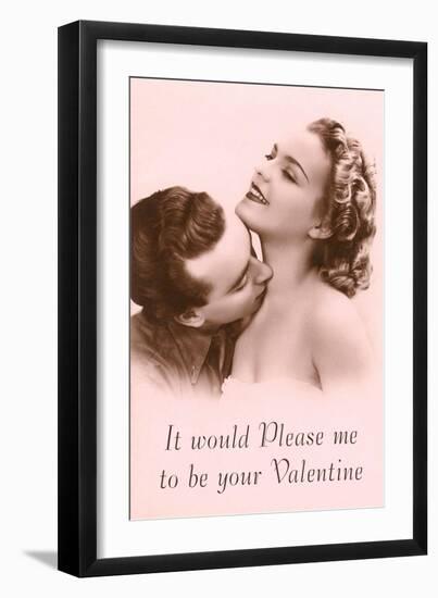 It Would Please Me to Be Your Valentine Couple Smooching-null-Framed Art Print