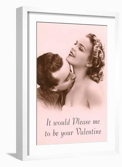 It Would Please Me to Be Your Valentine Couple Smooching-null-Framed Art Print