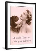 It Would Please Me to Be Your Valentine Couple Smooching-null-Framed Art Print