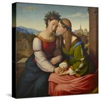 Italia and Germania (Sulamith and Mar), 1828-Johann Friedrich Overbeck-Stretched Canvas