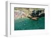 Italia, Apulia, Polignano a Mare. Crowded beach on a weekend. green.-Michele Molinari-Framed Photographic Print