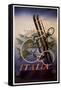 Italia Skis Anchor Mountains-null-Framed Stretched Canvas