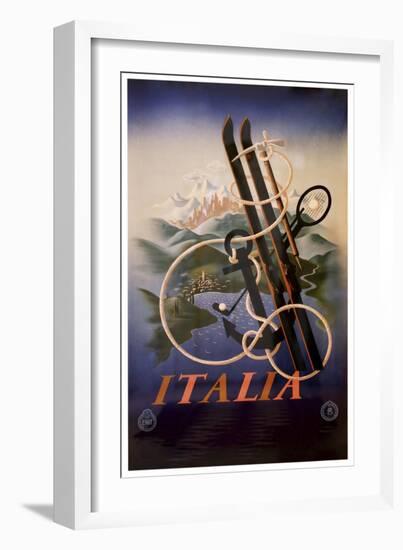Italia Skis Anchor Mountains-null-Framed Giclee Print