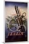 Italia Skis Anchor Mountains-null-Mounted Giclee Print