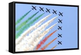 Italian Air Force Aerobatic Team Frecce Tricolori Performing at Izmir Air Show-Stocktrek Images-Framed Stretched Canvas