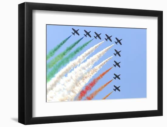 Italian Air Force Aerobatic Team Frecce Tricolori Performing at Izmir Air Show-Stocktrek Images-Framed Photographic Print