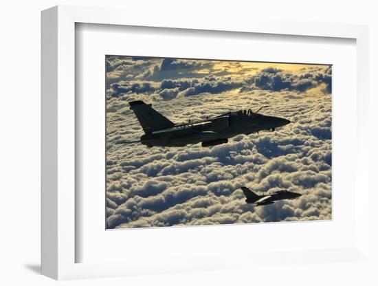 Italian Air Force Amx-Acol Aircraft Flying Above the Clouds-Stocktrek Images-Framed Photographic Print