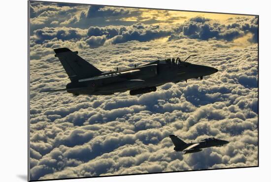 Italian Air Force Amx-Acol Aircraft Flying Above the Clouds-Stocktrek Images-Mounted Photographic Print
