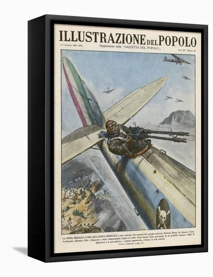 Italian Air Gunner Dalmazio Birago Wins Posthumous Medal for Bravery in an Attack on Amba Alagi-null-Framed Stretched Canvas