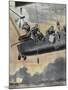 Italian Airship Bombing Turkish Positions in Libya, 1912-null-Mounted Giclee Print