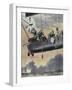 Italian Airship Bombing Turkish Positions in Libya, 1912-null-Framed Giclee Print