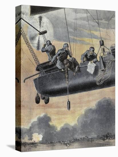 Italian Airship Bombing Turkish Positions in Libya, 1912-null-Stretched Canvas