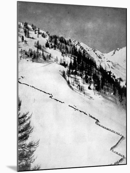 Italian Alpini Climbing Monte Adamello-null-Mounted Photographic Print