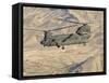 Italian Army CH-47C Chinook Helicopter in Flight over Afghanistan-Stocktrek Images-Framed Stretched Canvas