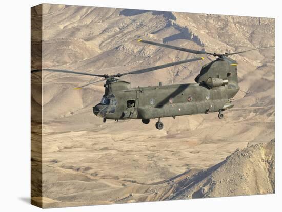 Italian Army CH-47C Chinook Helicopter in Flight over Afghanistan-Stocktrek Images-Stretched Canvas