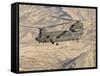 Italian Army CH-47C Chinook Helicopter in Flight over Afghanistan-Stocktrek Images-Framed Stretched Canvas