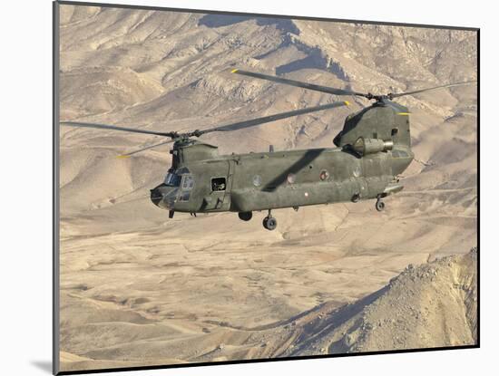 Italian Army CH-47C Chinook Helicopter in Flight over Afghanistan-Stocktrek Images-Mounted Photographic Print