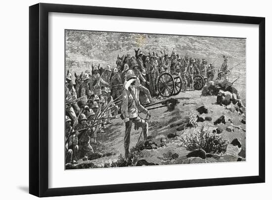 Italian Artillery in Abyssinia, Engraving, First Italo-Ethiopian War-null-Framed Giclee Print