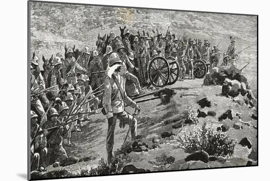 Italian Artillery in Abyssinia, Engraving, First Italo-Ethiopian War-null-Mounted Giclee Print