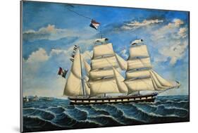 Italian Brigantine Fanny Gattorno, 1869, Watercolour by Anthony Luzzo, Italy, 19th Century-null-Mounted Giclee Print