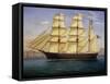 Italian Brigantine with Sails, Consilio-De Simone-Framed Stretched Canvas