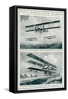 Italian Caproni Bomb-Carrying Biplane and Triplane 1917-Geoffrey Watson-Framed Stretched Canvas