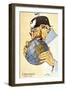 Italian Cartoon Depicting the German Kaiser as 'The Glutton' Trying to Eat the World-null-Framed Giclee Print