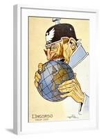 Italian Cartoon Depicting the German Kaiser as 'The Glutton' Trying to Eat the World-null-Framed Giclee Print