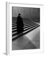 Italian Catholic Priest Majestically Descending Stairs-Alfred Eisenstaedt-Framed Photographic Print