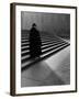 Italian Catholic Priest Majestically Descending Stairs-Alfred Eisenstaedt-Framed Photographic Print