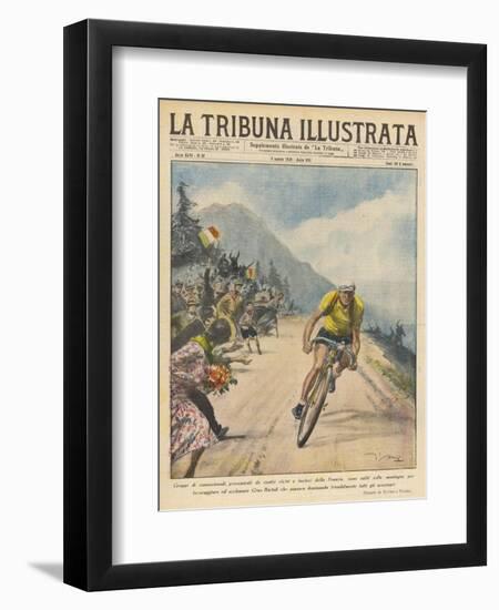 Italian Champion Gino Bartali Is Applauded by Spectators from His Own Country-null-Framed Photographic Print