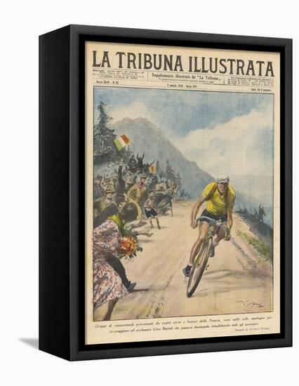 Italian Champion Gino Bartali Is Applauded by Spectators from His Own Country-null-Framed Stretched Canvas