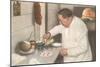 Italian Chef Making Pizza-null-Mounted Art Print