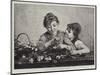 Italian Children Arranging Flowers-Luigi Bechi-Mounted Giclee Print