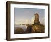 Italian Coast Scene with Ruined Tower, 1838 (Oil on Canvas)-Thomas Cole-Framed Giclee Print