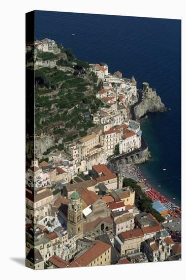 Italian Coastal Town-Vittoriano Rastelli-Stretched Canvas