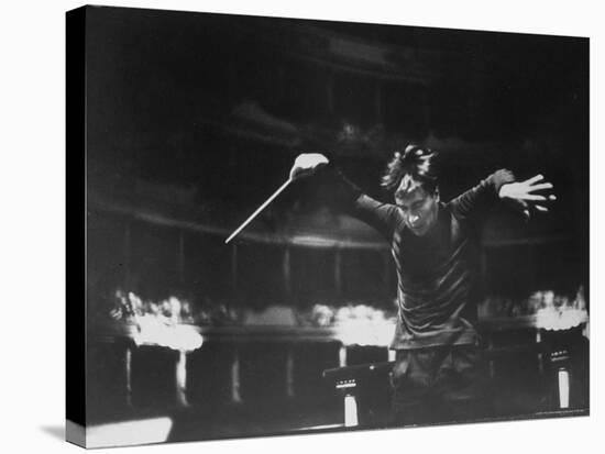 Italian Conductor Claudio Abbado Rehearsing the La Scala Opera Orchestra-Alfred Eisenstaedt-Stretched Canvas