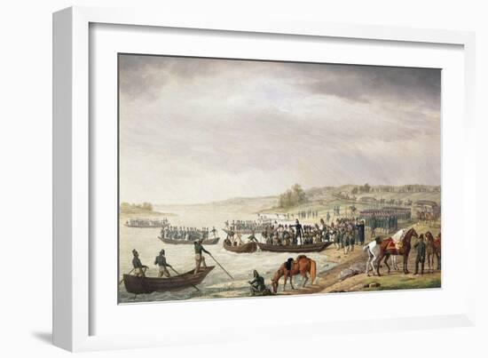 Italian Corps of Eugene De Beauharnais Crossing the Niemen on June 1812-Albrecht Adam-Framed Giclee Print