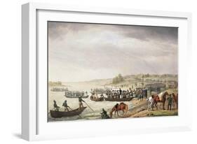 Italian Corps of Eugene De Beauharnais Crossing the Niemen on June 1812-Albrecht Adam-Framed Giclee Print