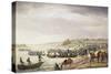 Italian Corps of Eugene De Beauharnais Crossing the Niemen on June 1812-Albrecht Adam-Stretched Canvas