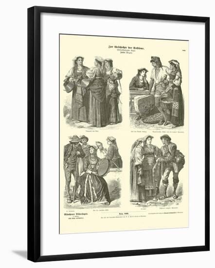 Italian Costumes, Late 19th Century-null-Framed Giclee Print