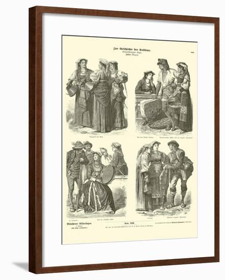 Italian Costumes, Late 19th Century-null-Framed Giclee Print