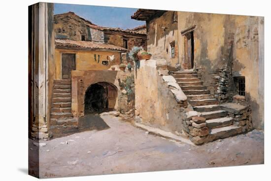 Italian Courtyard, 1886-Frank Duveneck-Stretched Canvas