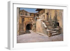 Italian Courtyard, 1886-Frank Duveneck-Framed Giclee Print