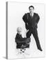 Italian Director Federico Fellini and Actress Wife Giulietta Masina Posing in Studio-Gjon Mili-Stretched Canvas