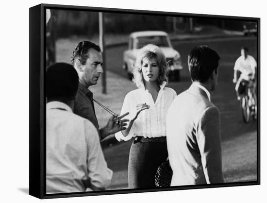 Italian director Michelangelo Antonioni (1912 - 2007) on the set of the film L'eclisse with Monica-null-Framed Stretched Canvas