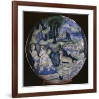 Italian earthenware plate showing Artemis turning Actaeon into a stag-Unknown-Framed Giclee Print