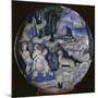 Italian earthenware plate showing Artemis turning Actaeon into a stag-Unknown-Mounted Giclee Print