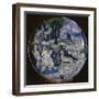 Italian earthenware plate showing Artemis turning Actaeon into a stag-Unknown-Framed Giclee Print