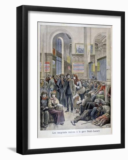 Italian Emigrants at the Gare Saint-Lazare, Paris, 1896-Henri Meyer-Framed Giclee Print